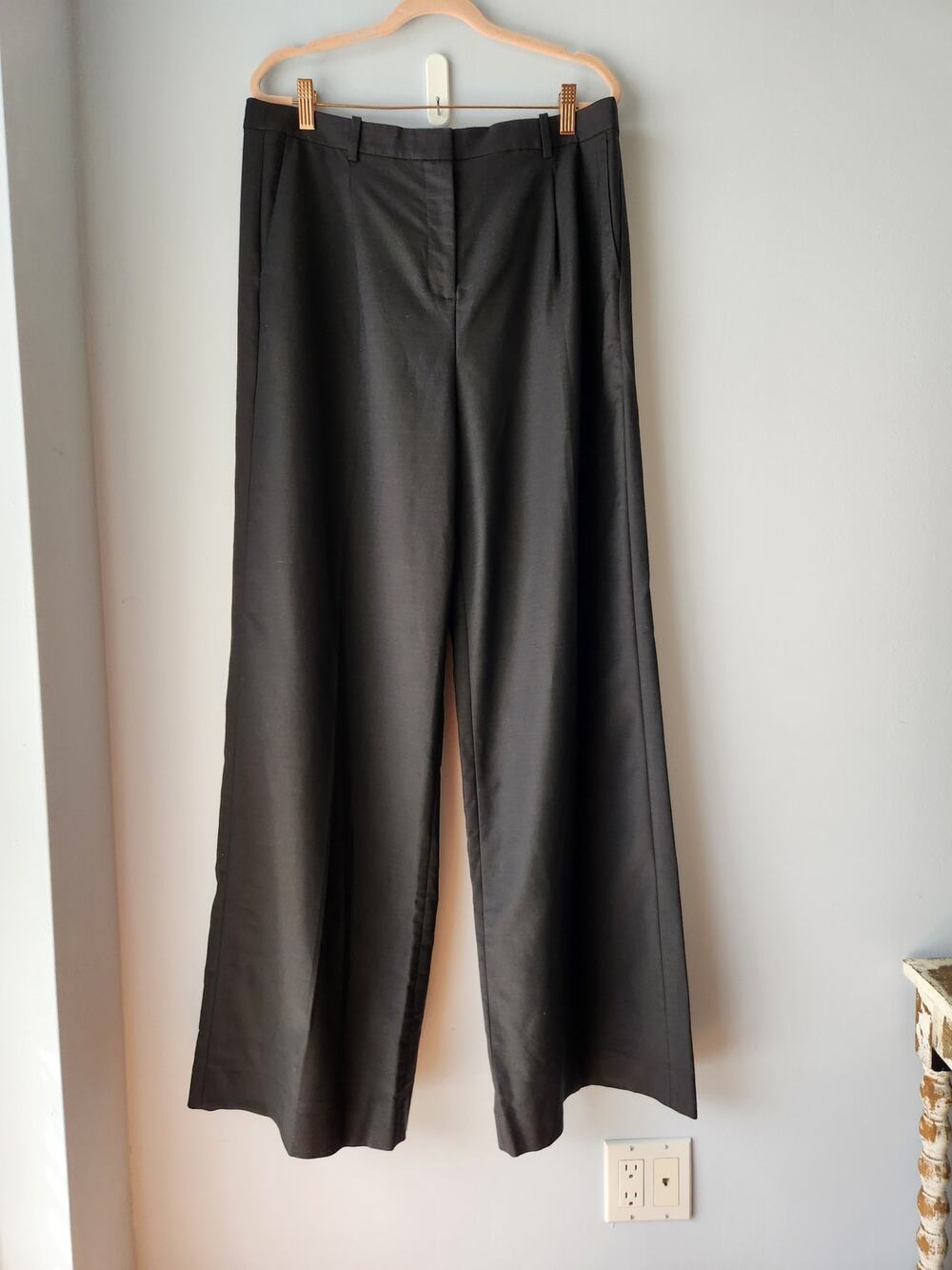 NWT J. Crew Tall Essential Wide-Leg Pant In Gramercy Linen Blend Black T14